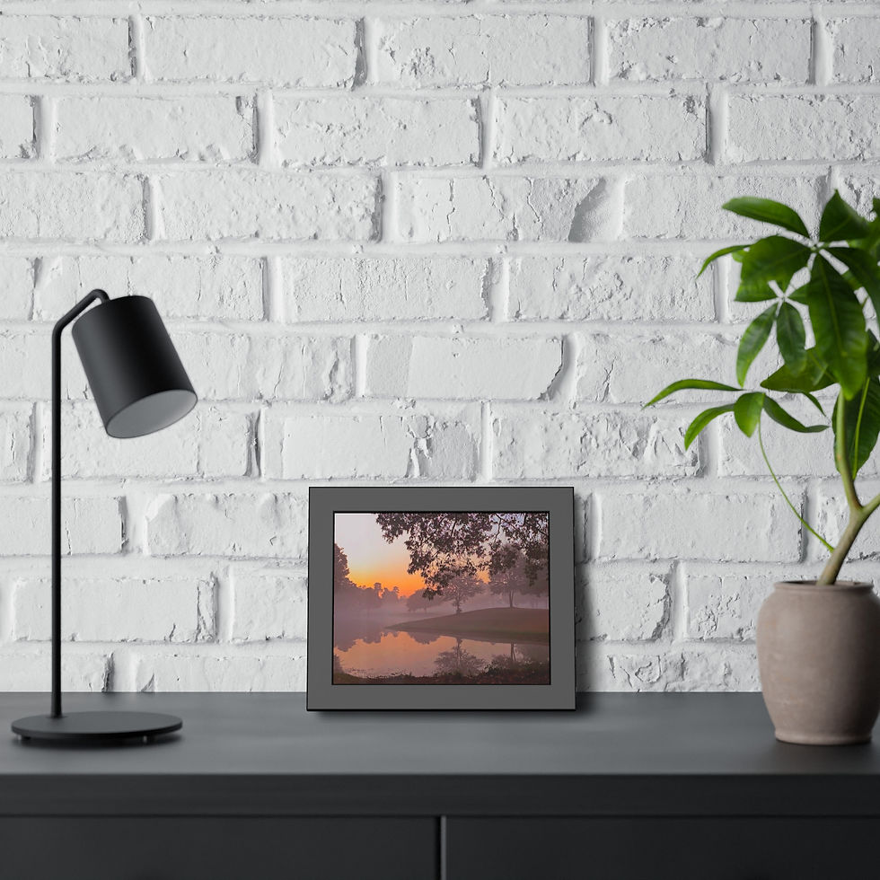 Thumbnail: Sunset Mist Landscape Framed Fine Art Photo Wall Art (9 variants)