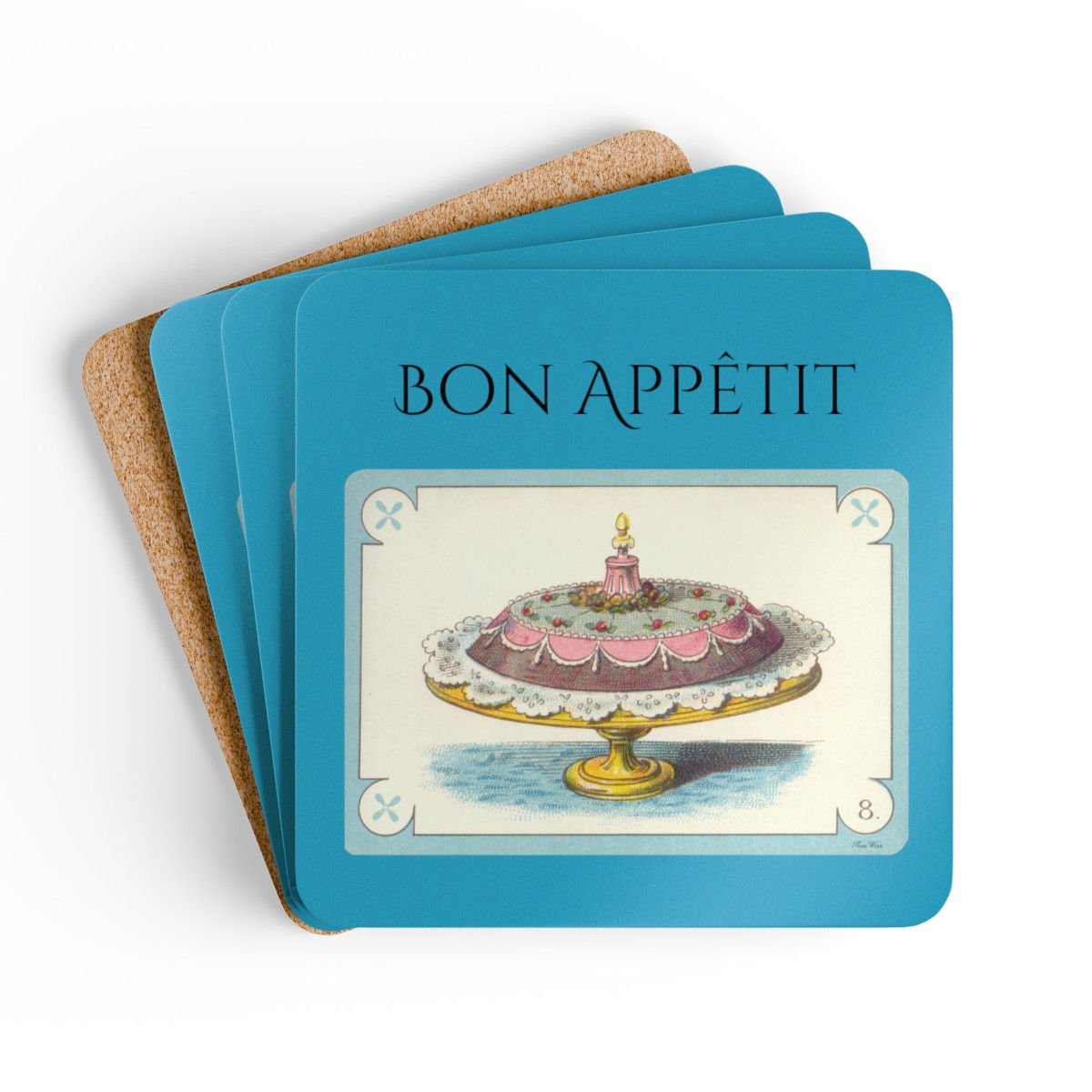 Bon Appêtit Corkwood Coaster Set (4)