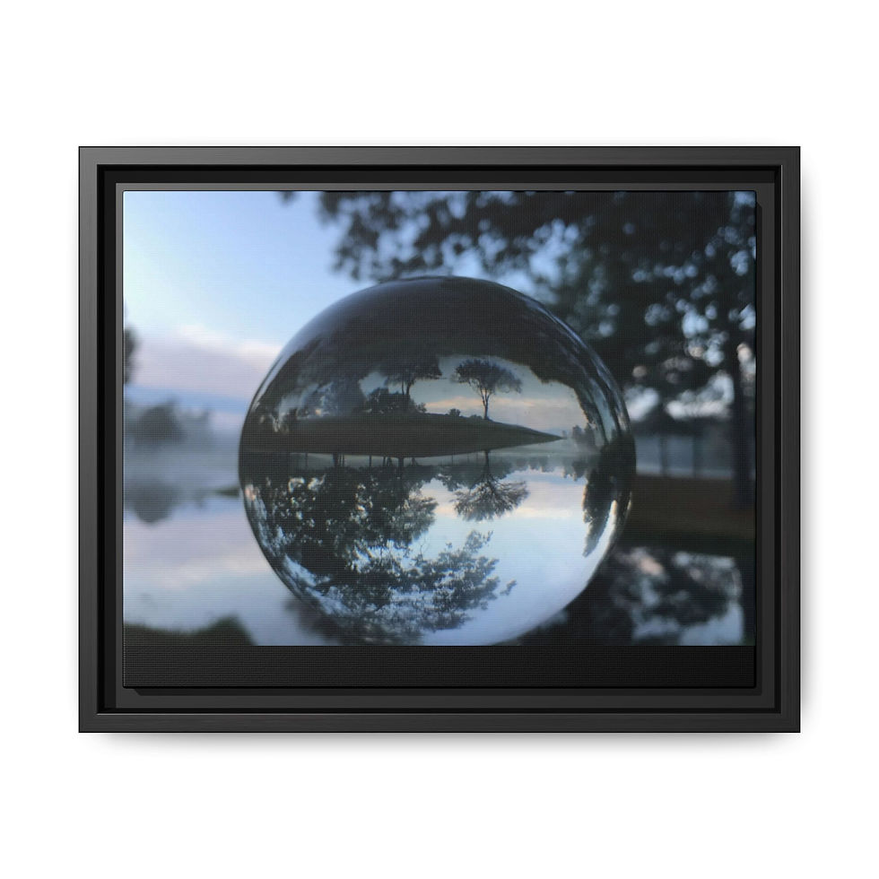 Thumbnail: Crystal Ball Lake Reflection Framed Matte Canvas Art Photography (9 sizes)