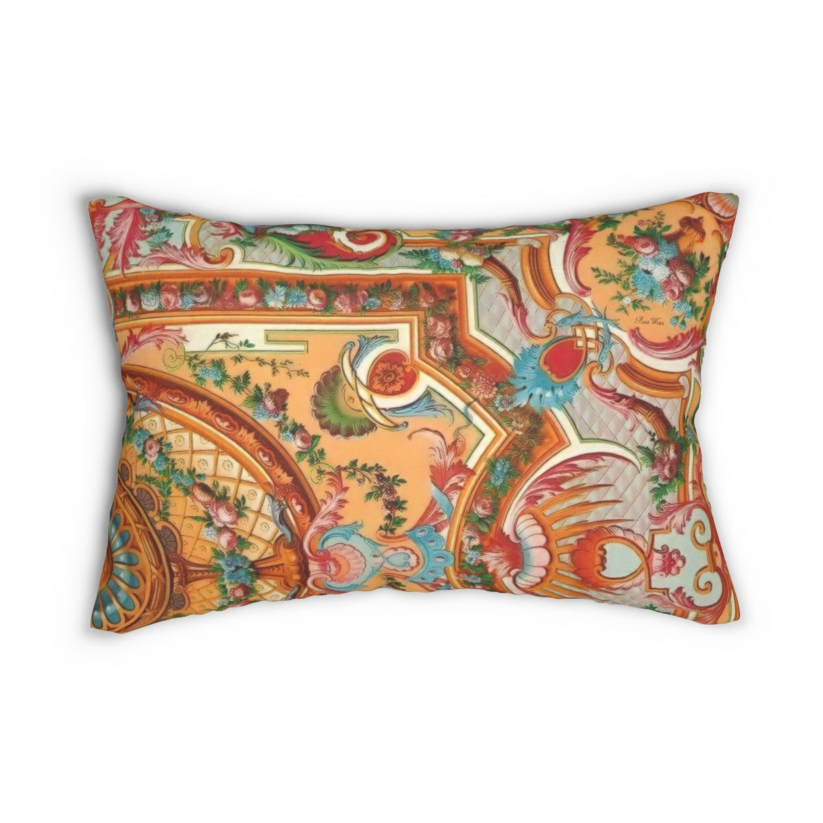 Fancy Flourish Spun Polyester Lumbar Pillow