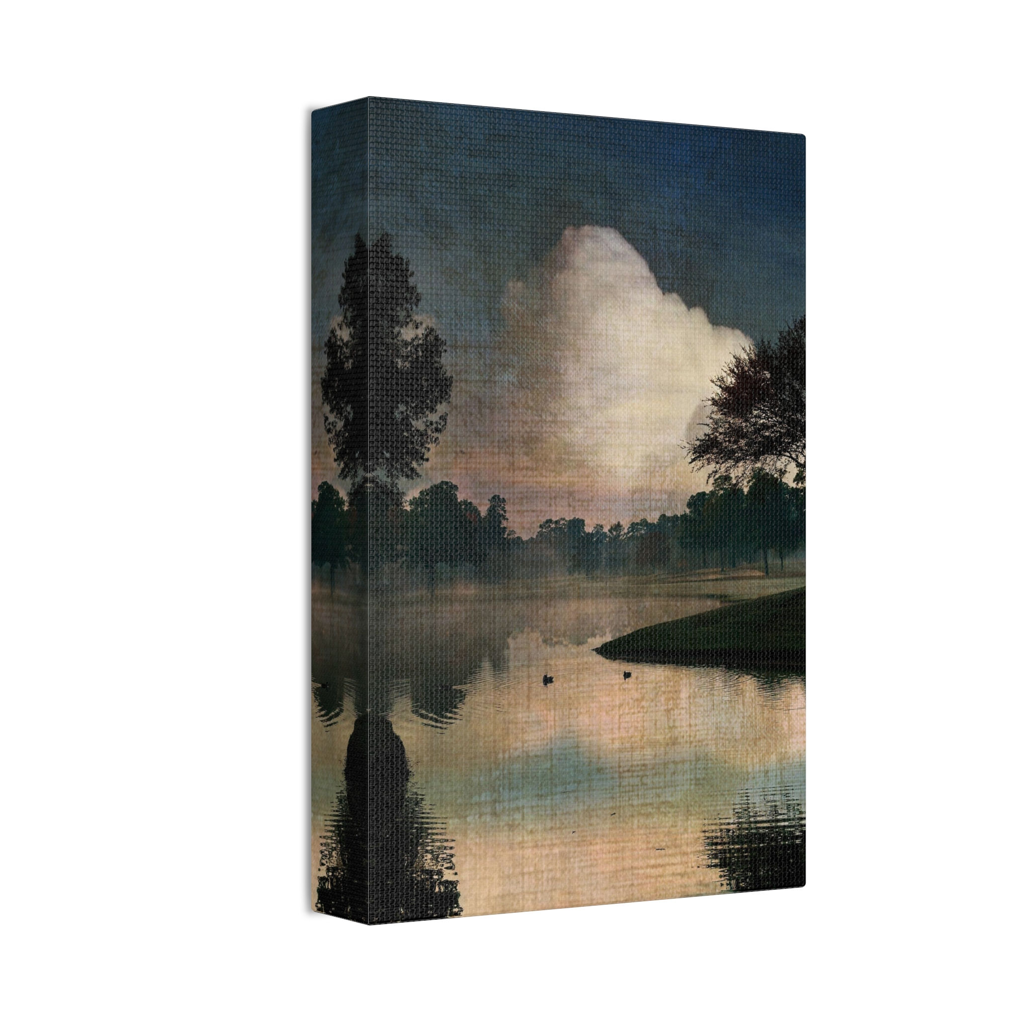 Fall Morning with Ducks Vertical Canvas Stretched, 1.5'' (9 sizes)