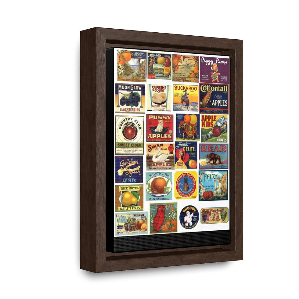 Thumbnail:  Vintage Label Gallery Canvas Wraps, Vertical Frame