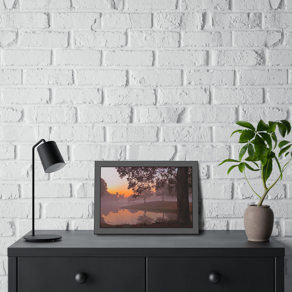 Thumbnail: Sunset Mist Landscape Framed Fine Art Photo Wall Art (9 variants)