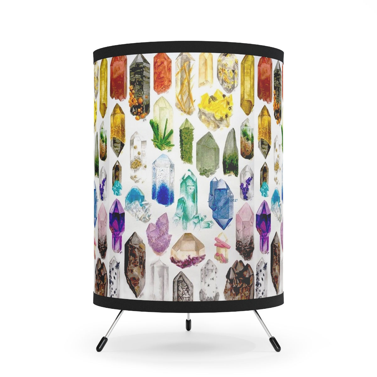 Gem Stones 2 Tripod Lamp with Printed Shade, US\CA plug