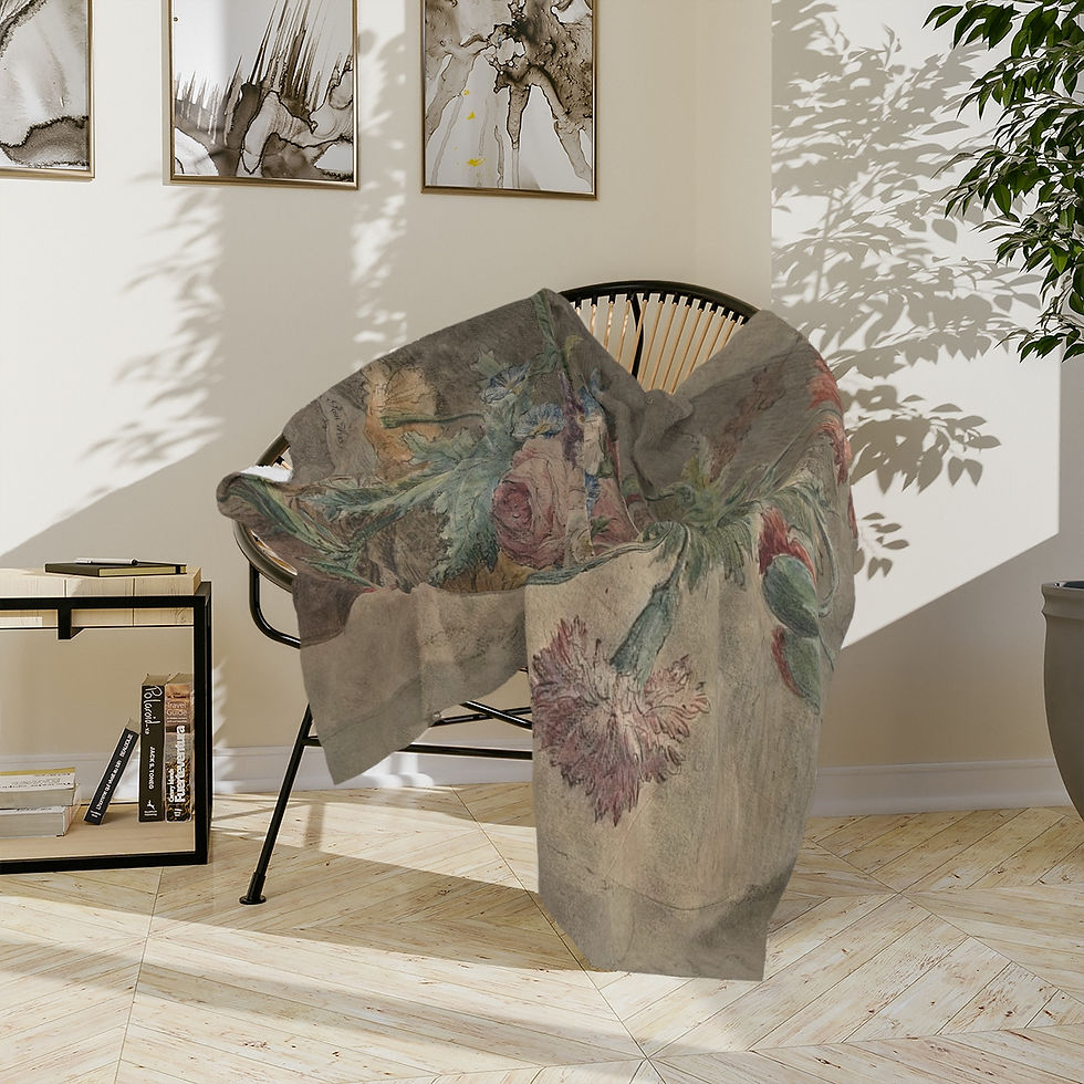 Thumbnail: Dutch Florals v3 Velveteen Microfiber Blanket (3 sizes)