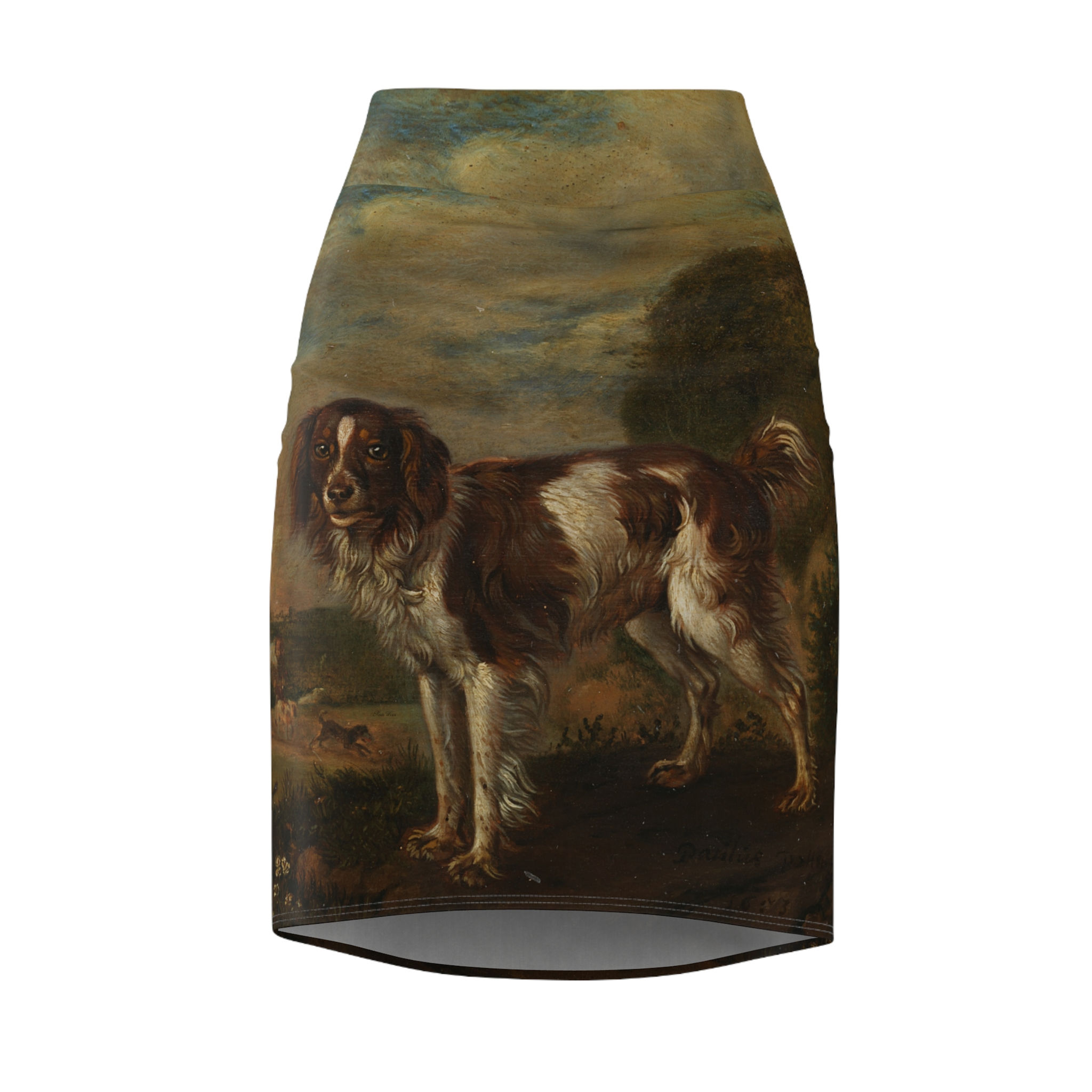 Antique Dog Painting Women's Pencil Skirt (6 variants)