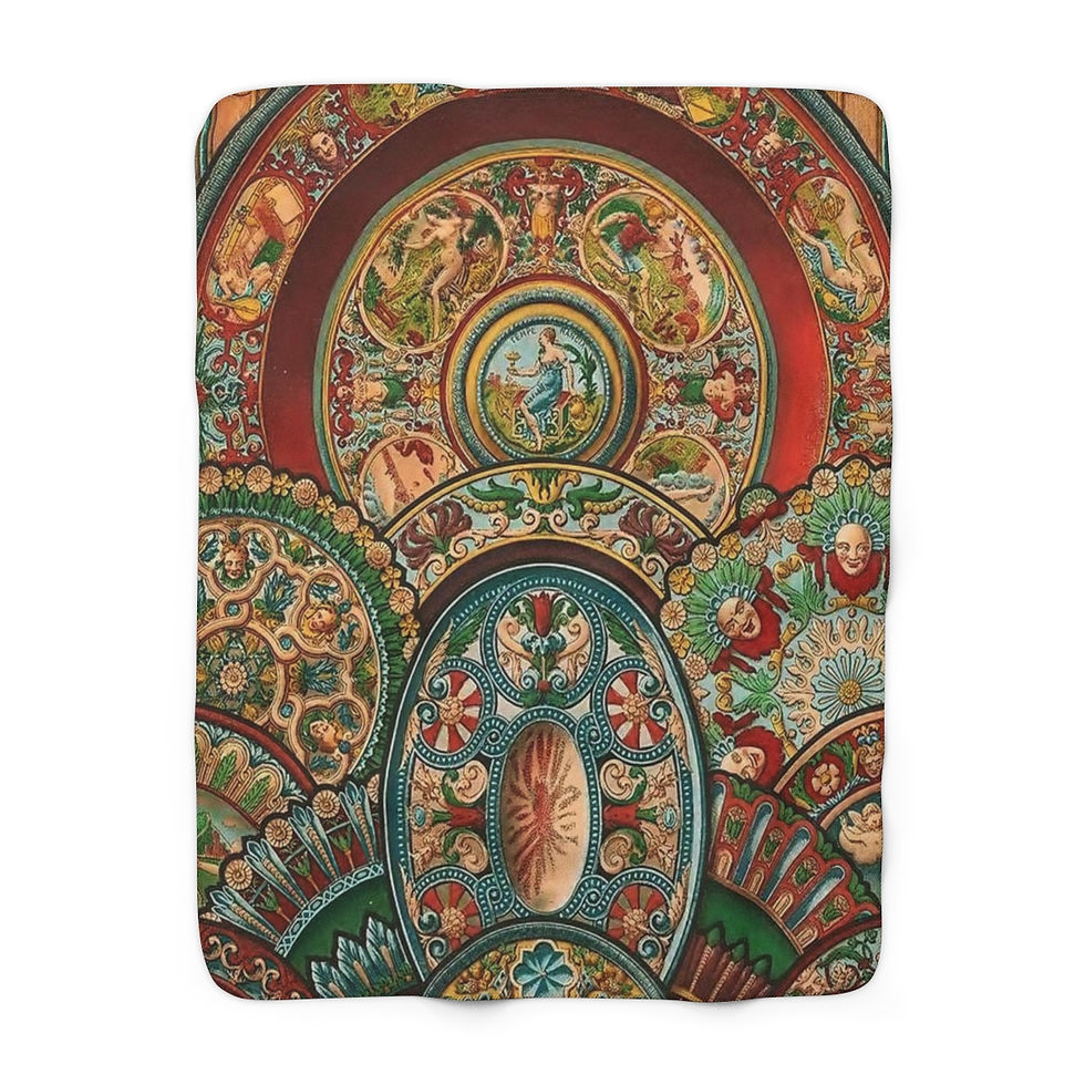 Thumbnail: Renaissance Circles and Arches Sherpa Fleece Blanket (2 sizes)