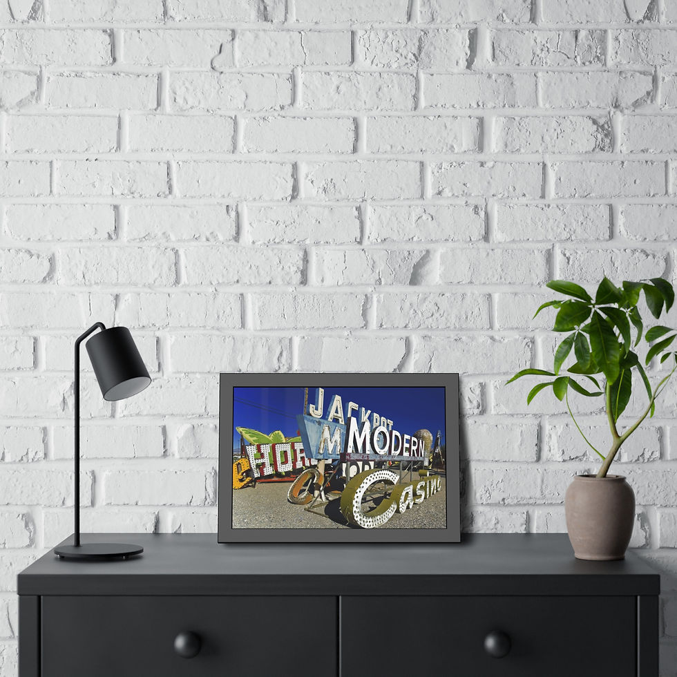 Thumbnail: Modern Jackpot Framed Photo Art - Vintage Vegas Neon Casino Signs, 7 variants