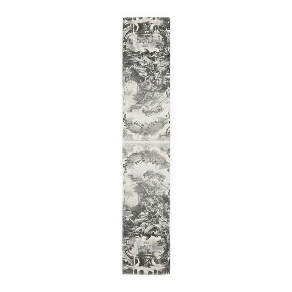 French Toile Three Maidens Table Runner (Cotton, Poly) 2 variants