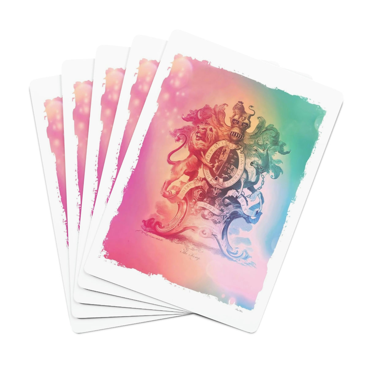 Lion and Unicorn Heraldry Custom Poker Cards