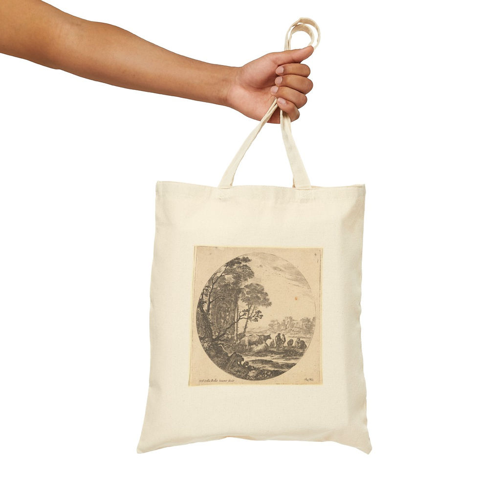 Thumbnail: French Toile Vinette Cotton Canvas Tote Bag