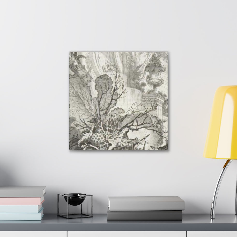 Thumbnail: French Toile Sea Canvas Gallery Wraps 