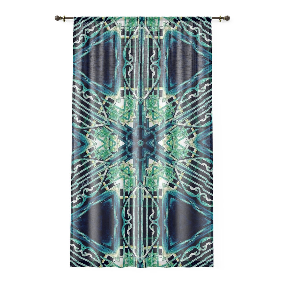 Thumbnail: Deco Patina Iron Window Curtain (1 panel, Semi Sheer)