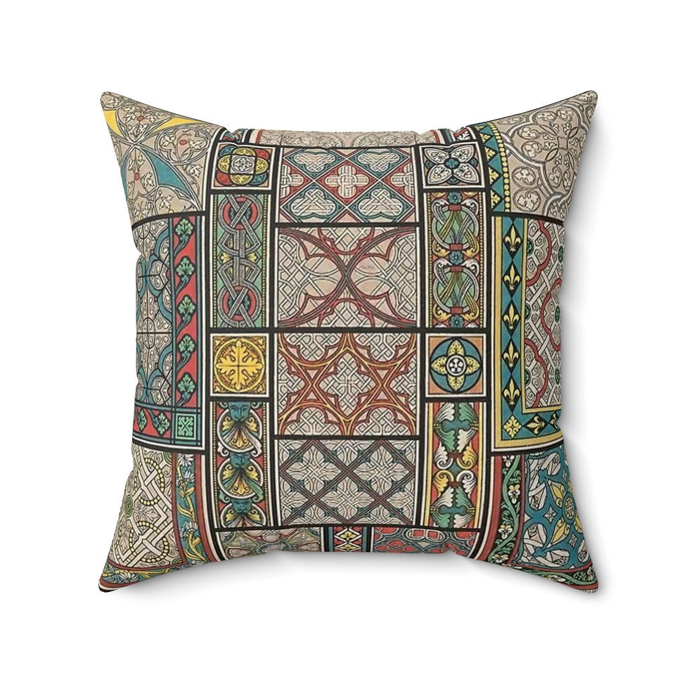 Thumbnail: Stained Glass Spun Polyester Square Pillow
