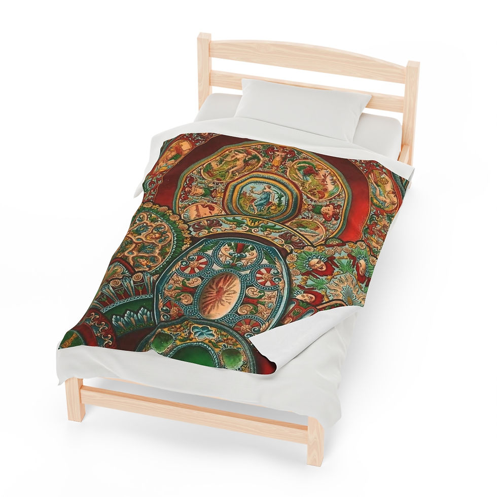 Thumbnail: Renaissance Circles and Arches Velveteen Plush Blanket (3 sizes)