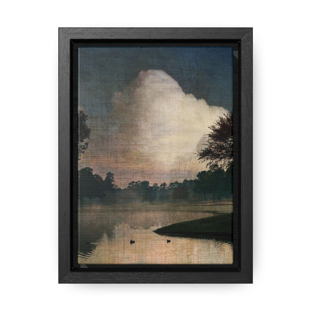 Fall Morning with Ducks - Gallery Canvas Wraps, Vertical Frame 2 colors 13 sizes