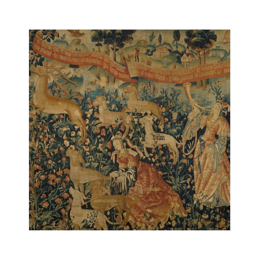 French Tapestry with Red Ribbon Napkins (set of 4)