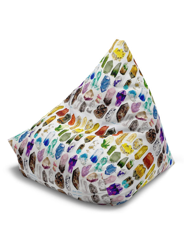Gemstone Patterned Bean Bag Chair with a Back.