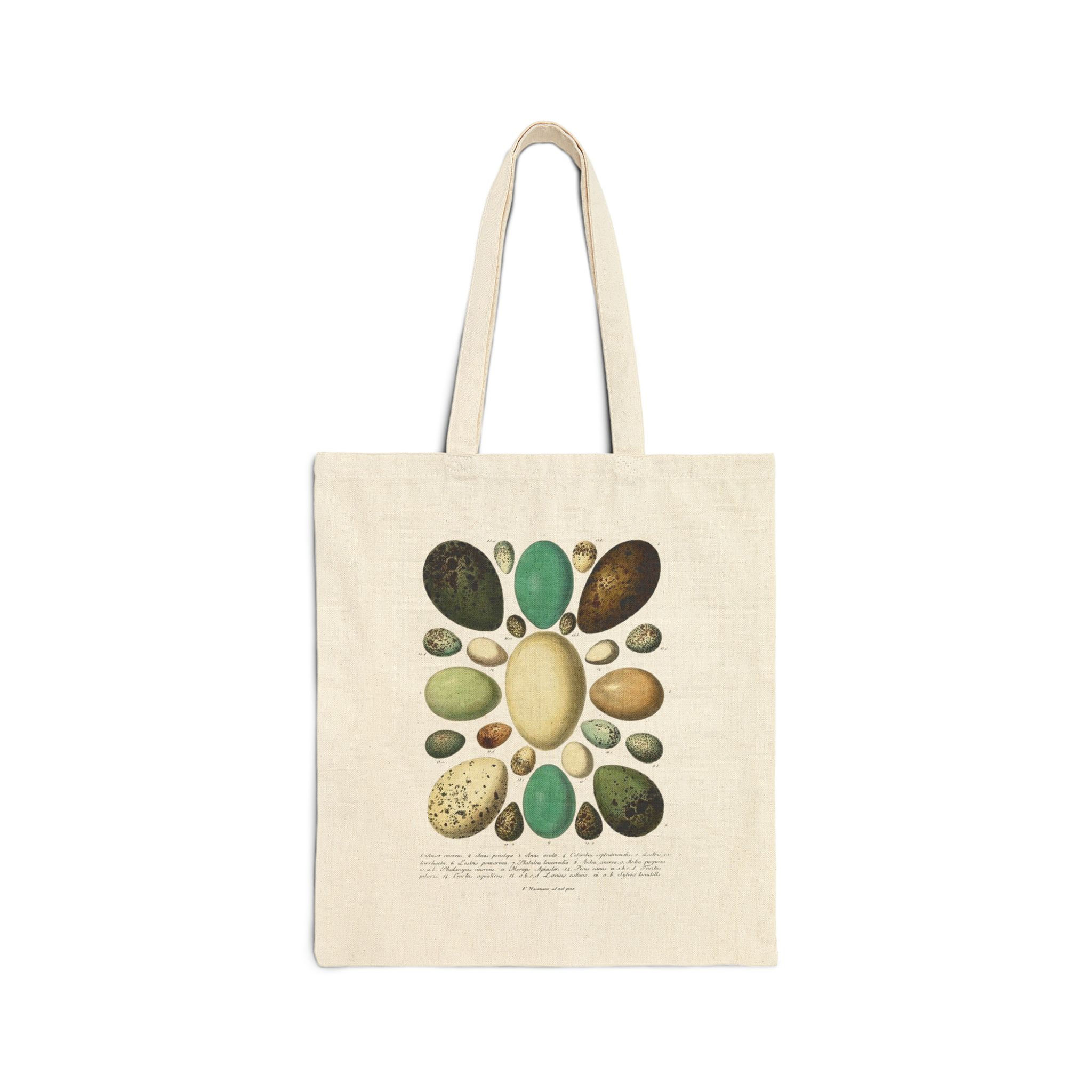 Vintage Egg Design, Eco-Friendly Cotton Canvas Tote Bag
