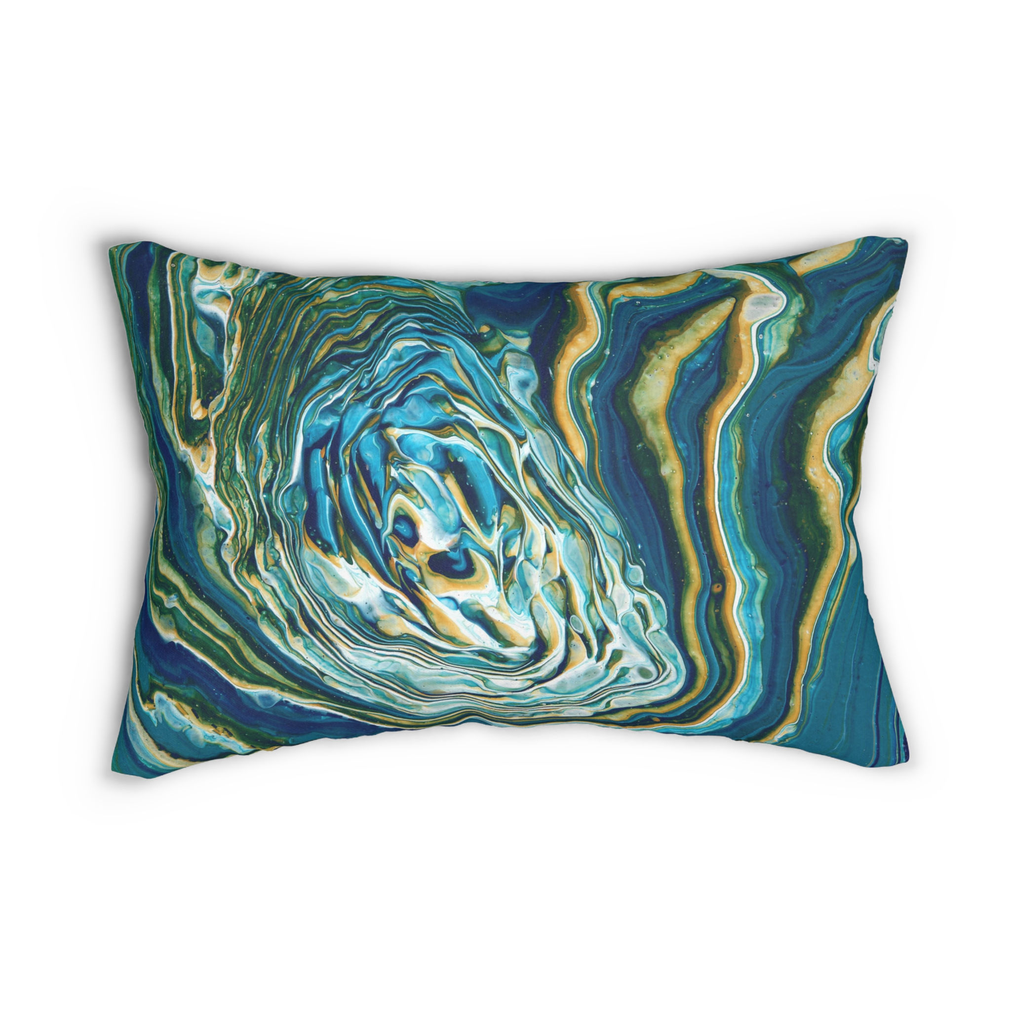 Watery Blues Spun Polyester Lumbar Pillow (1 size)