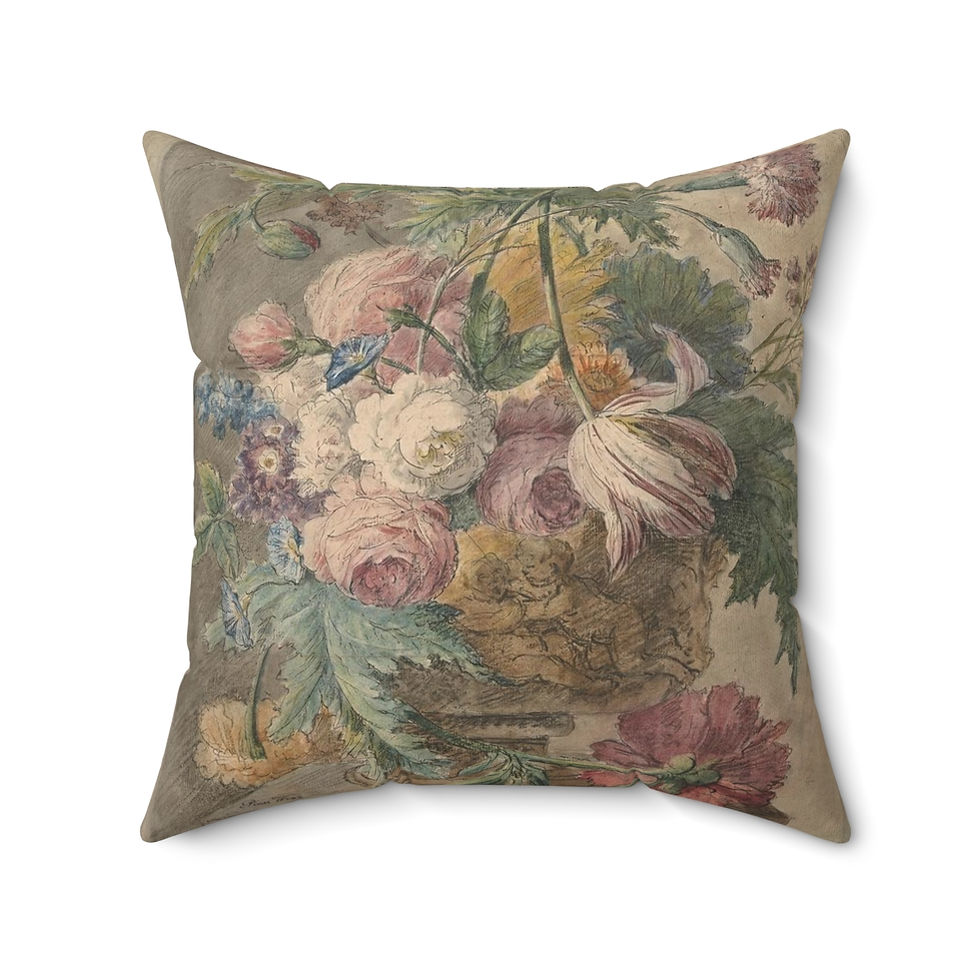 Thumbnail: Dutch Florals v3 Spun Polyester Square Pillow (4 sizes