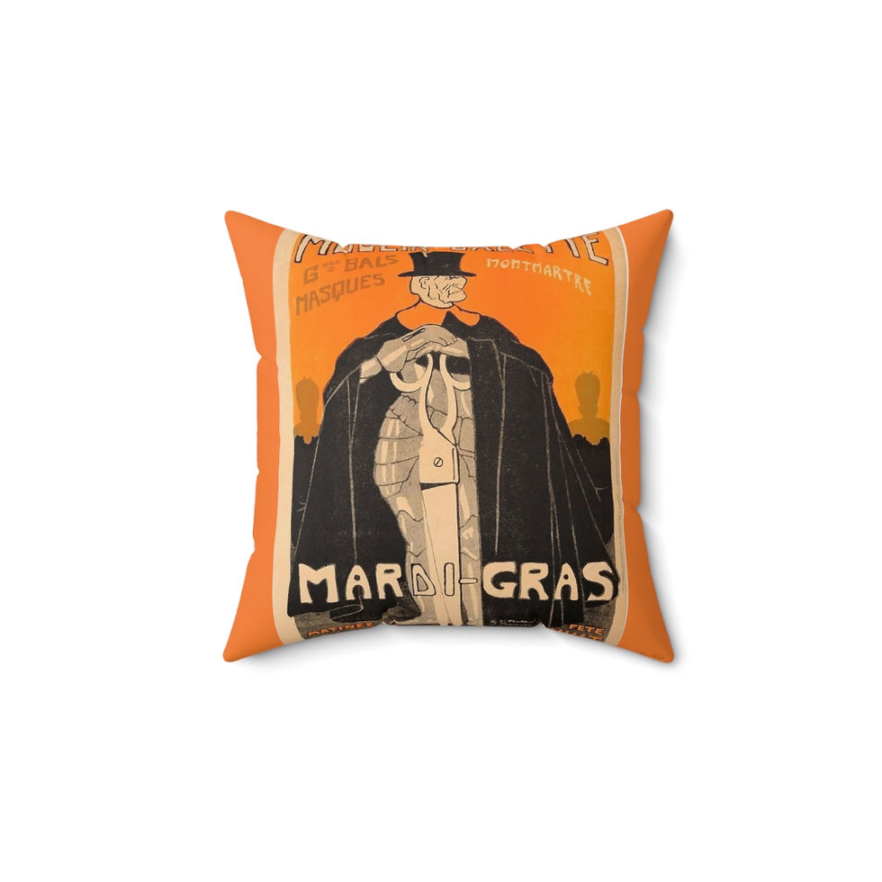 Thumbnail: Mardi Gras Moulin Rouge Spun Polyester Square Pillow (4 sizes)