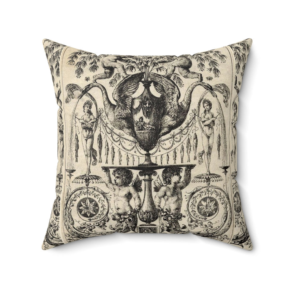 Thumbnail: Swans and Angels Faux Suede Square Pillow (4 sizes)