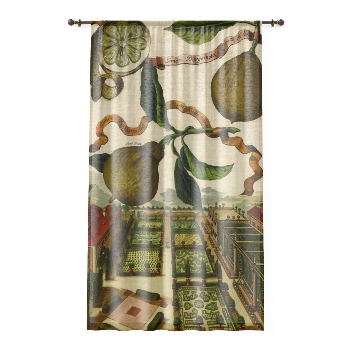 Italian Lemon Farm Window Curtain (1 size: semi-sheer)