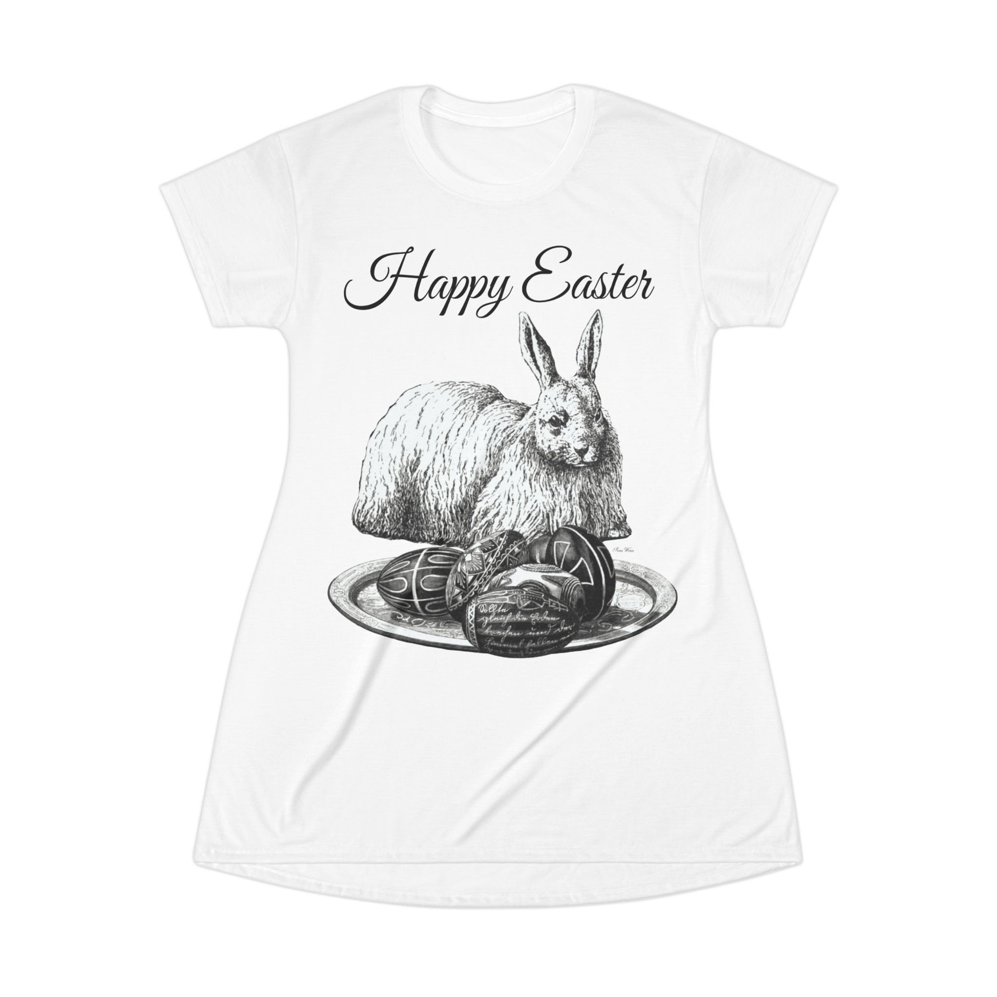 Easter Bunny T-Shirt Dress - Happy Easter Rabbit Design (6 sizes)