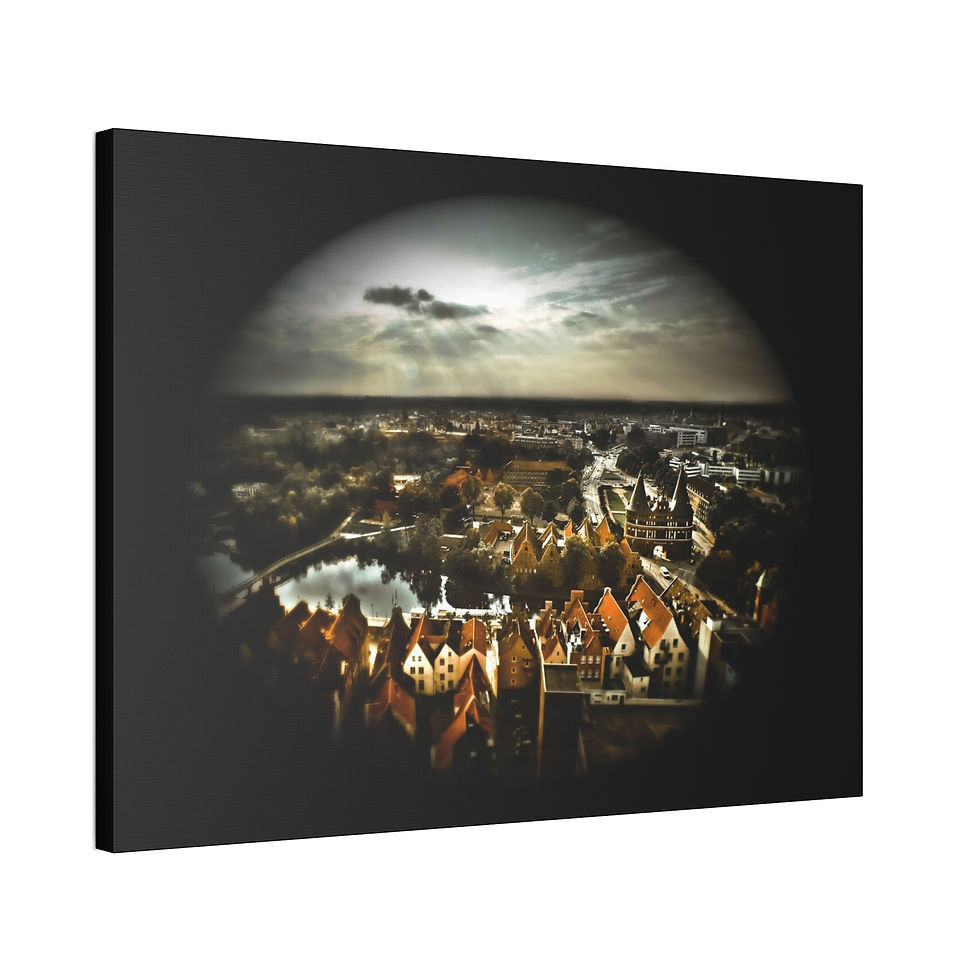 Thumbnail: View From The Bell Tower Vignette Cityscape Canvas Stretched 1.5" (3 sizes)