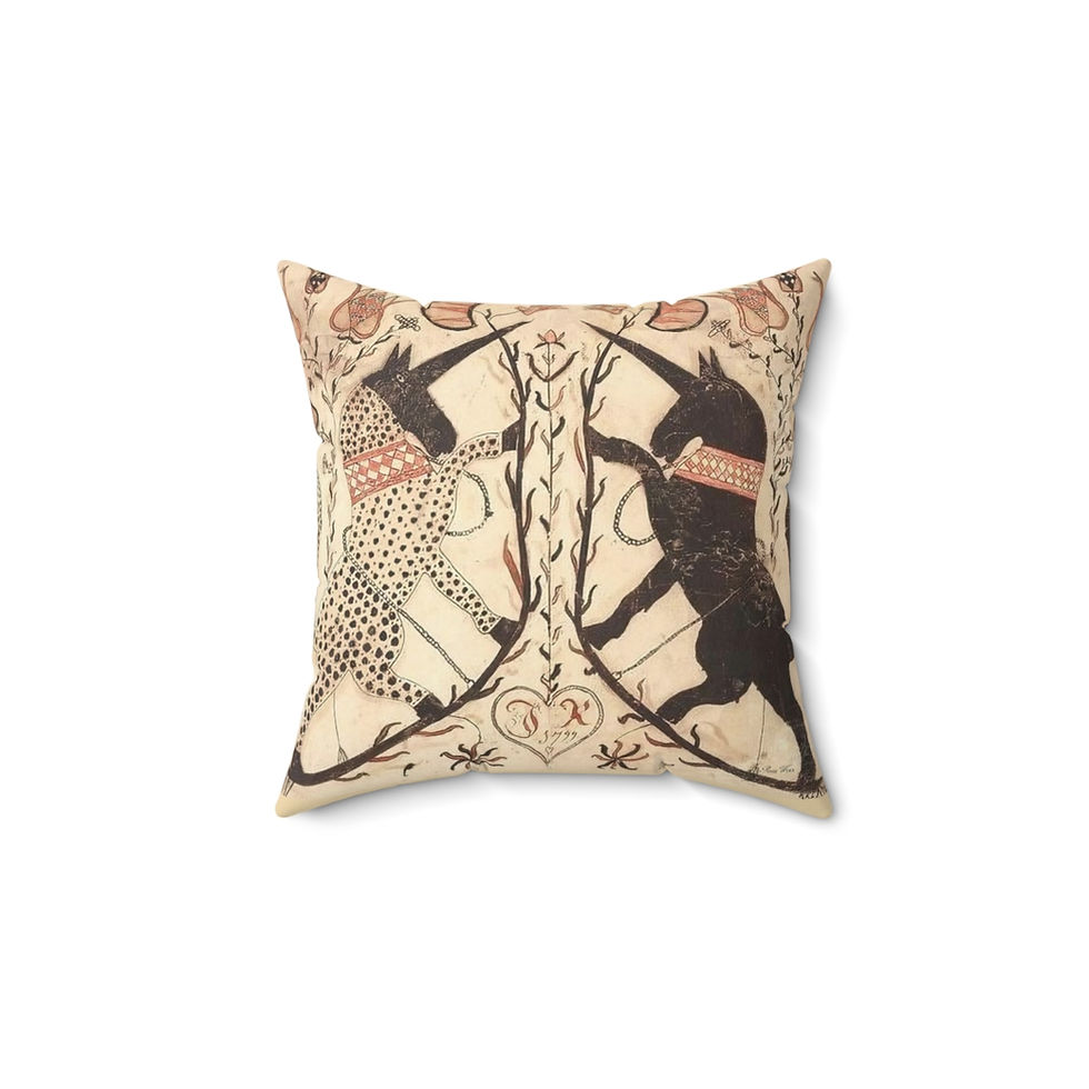 Thumbnail:  Black and White Unicorns Faux Suede Square Pillow (4 sizes)