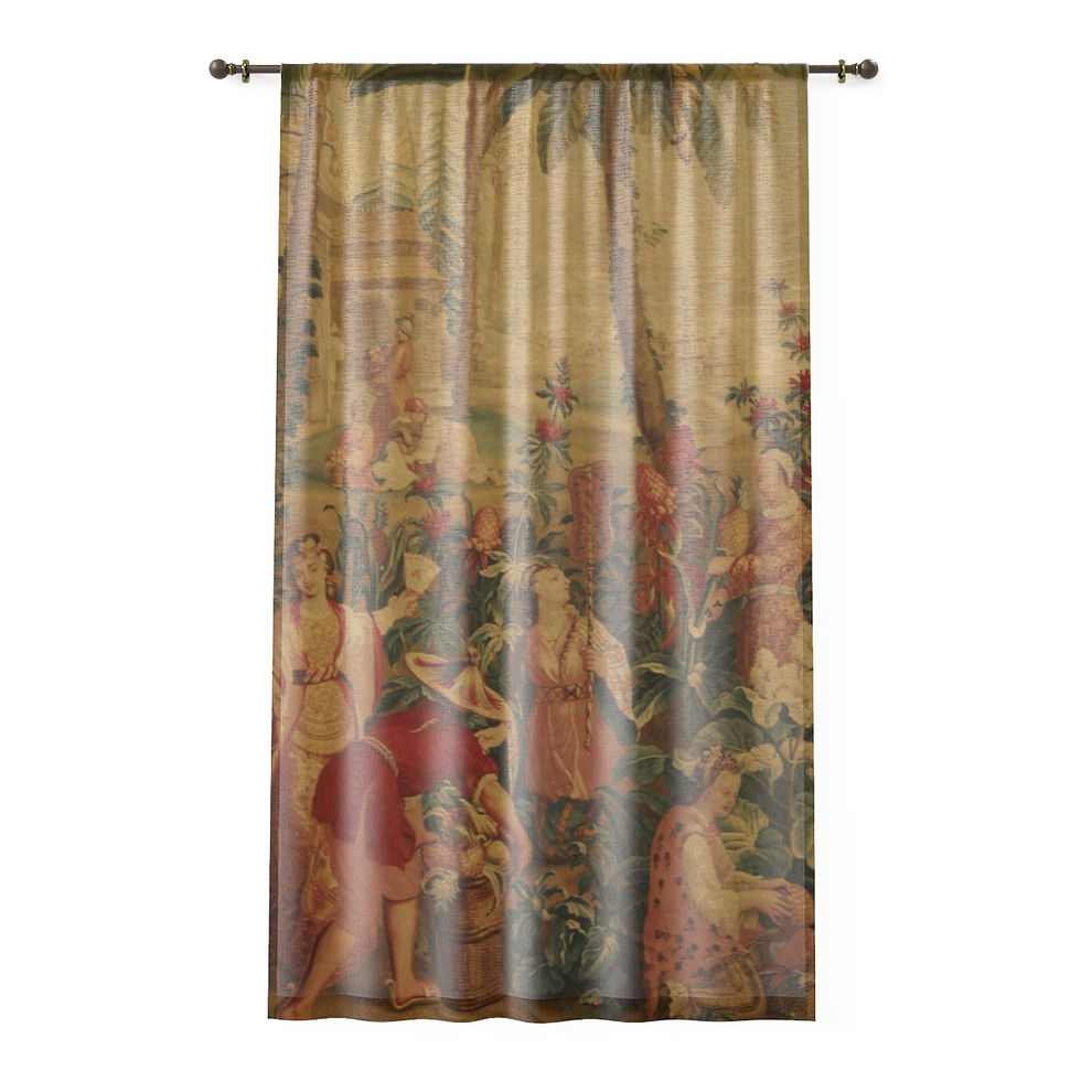 Thumbnail: French Tapestry Window Curtain (Somewhat Transparent)