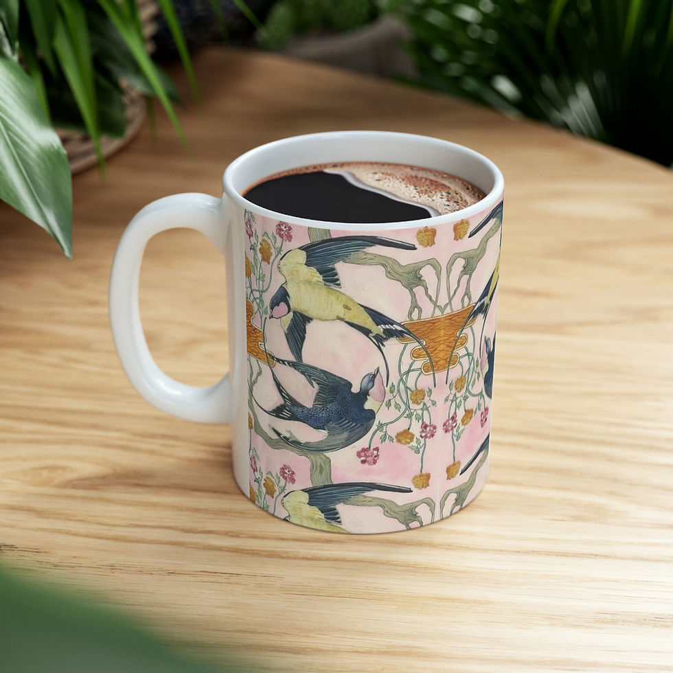 Thumbnail: Nouveau Swallow Tails Ceramic Mug 11oz