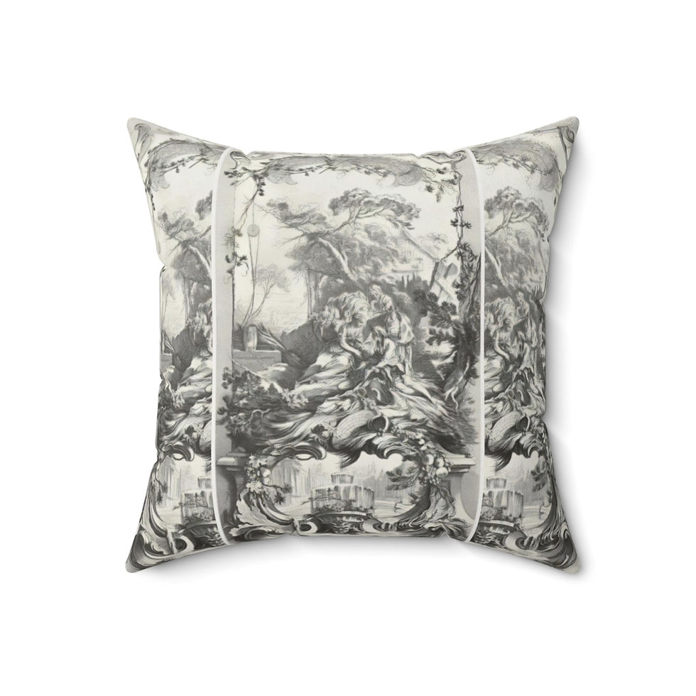 Thumbnail: French Toile Three Maidens - Spun Polyester Square Pillow (4 Sizes)