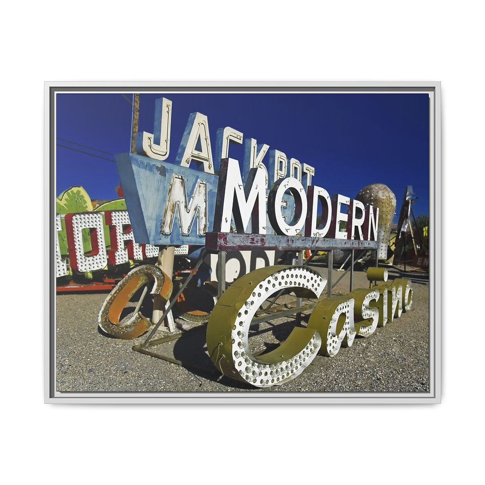 Thumbnail: Modern Jackpot Retro Neon Sign Canvas — Vintage Vegas Wall Art, 11 variants