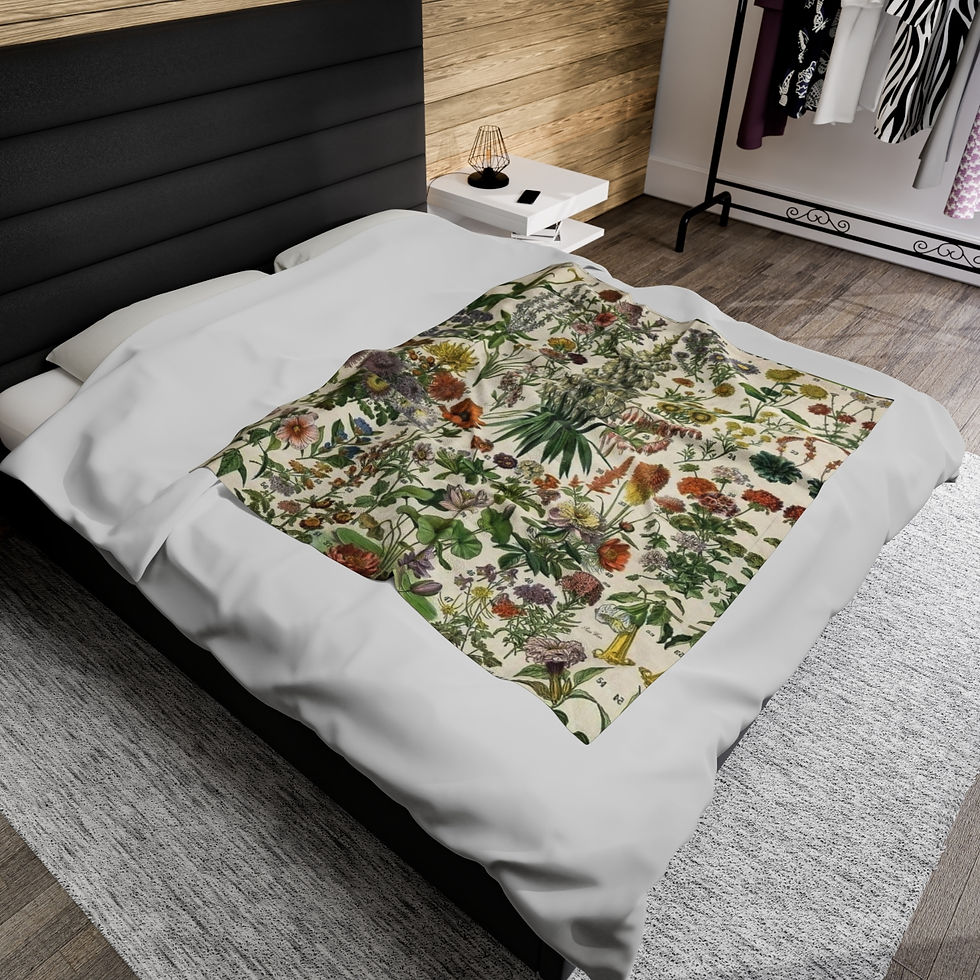 Thumbnail: Botanical Chart Velveteen Plush Blanket (3 sizes)