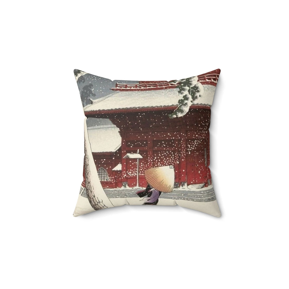 Thumbnail: Japanese Snow Faux Suede Square Pillow (4 sizes)