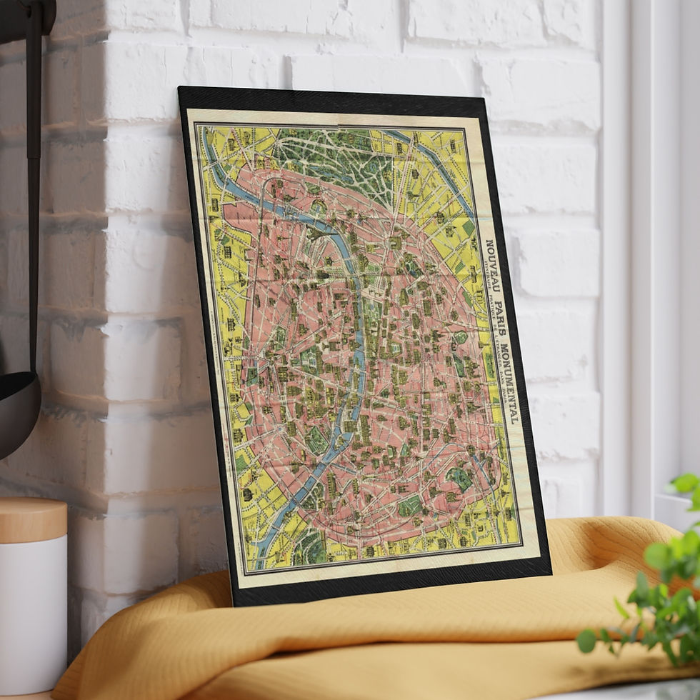 Thumbnail: Vintage Paris Map Unfolded - Glass Cutting Board ( 2 sizes )