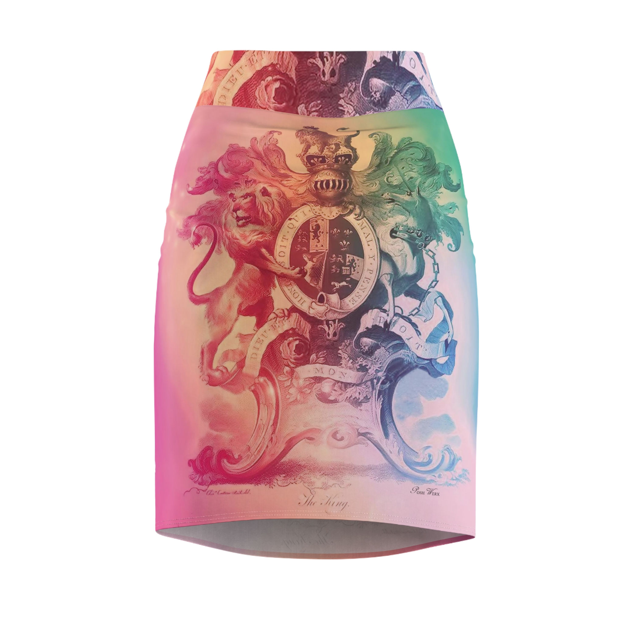 Lion and Unicorn Heraldry Women's Pencil Skirts (6 variants)