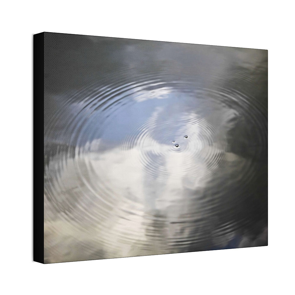Thumbnail: Ripples: Canvas Wall Art, Serene Water Reflection Stretched Canvas (7 sizes)