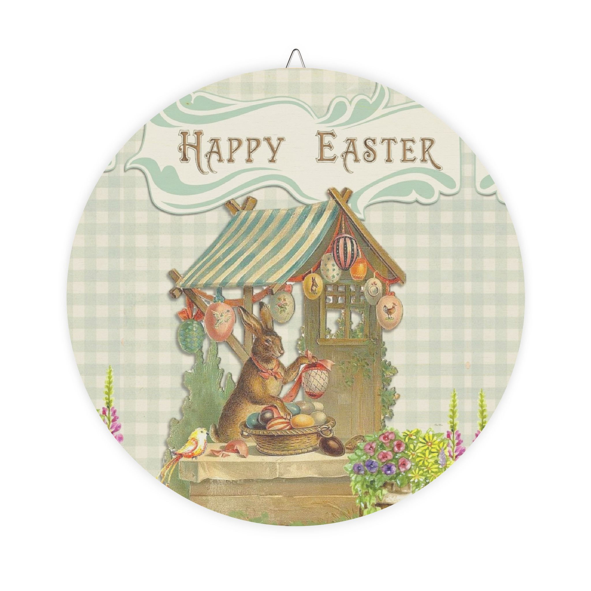 Happy Easter Wooden Wall Sign - Rustic Seasonal Decor for Spring Celebrations