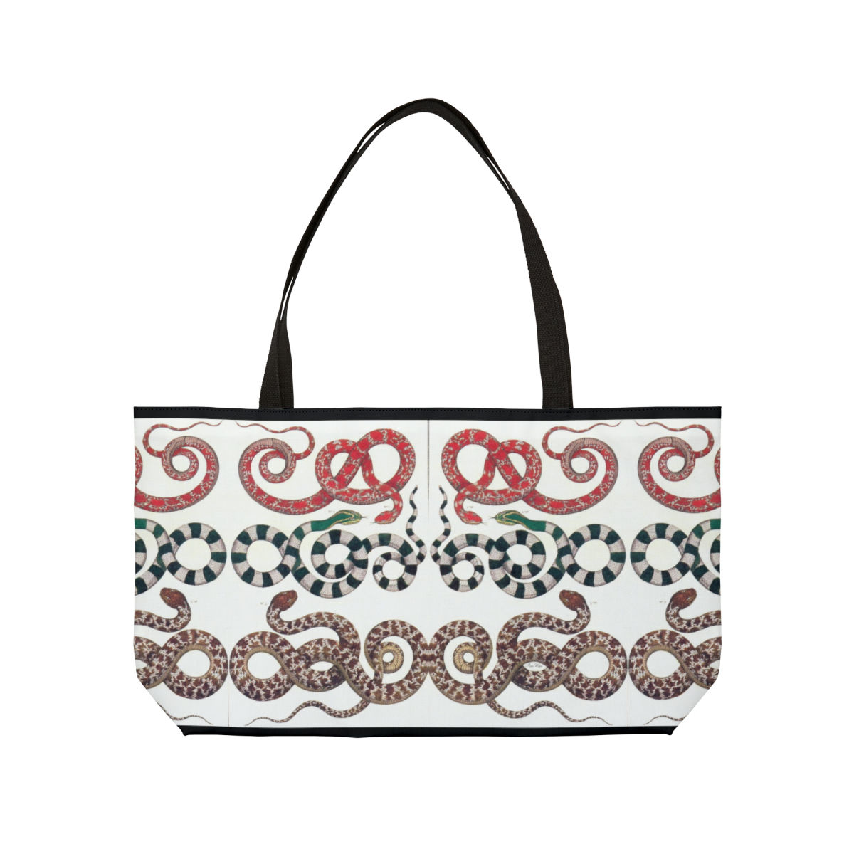 Snakes - Red, Striped and Green Weekender Tote Bag