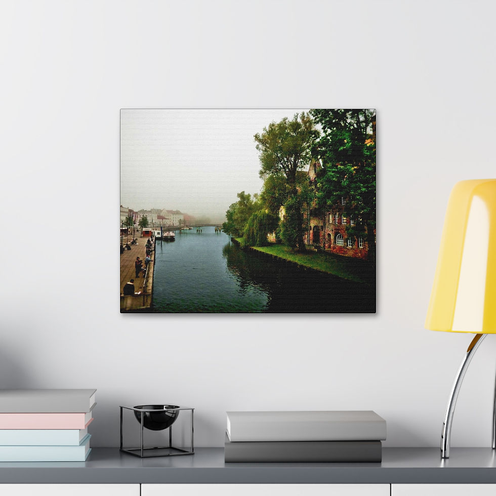 Thumbnail: Fishing in Fog Canvas Stretched, 1.5'' (6 variants)