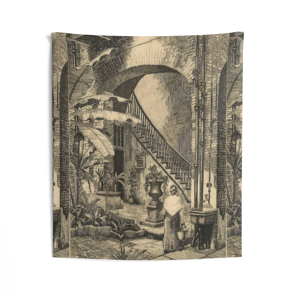 Thumbnail: New Orleans Courtyard Indoor Wall Tapestries (*Note: Four Variations)
