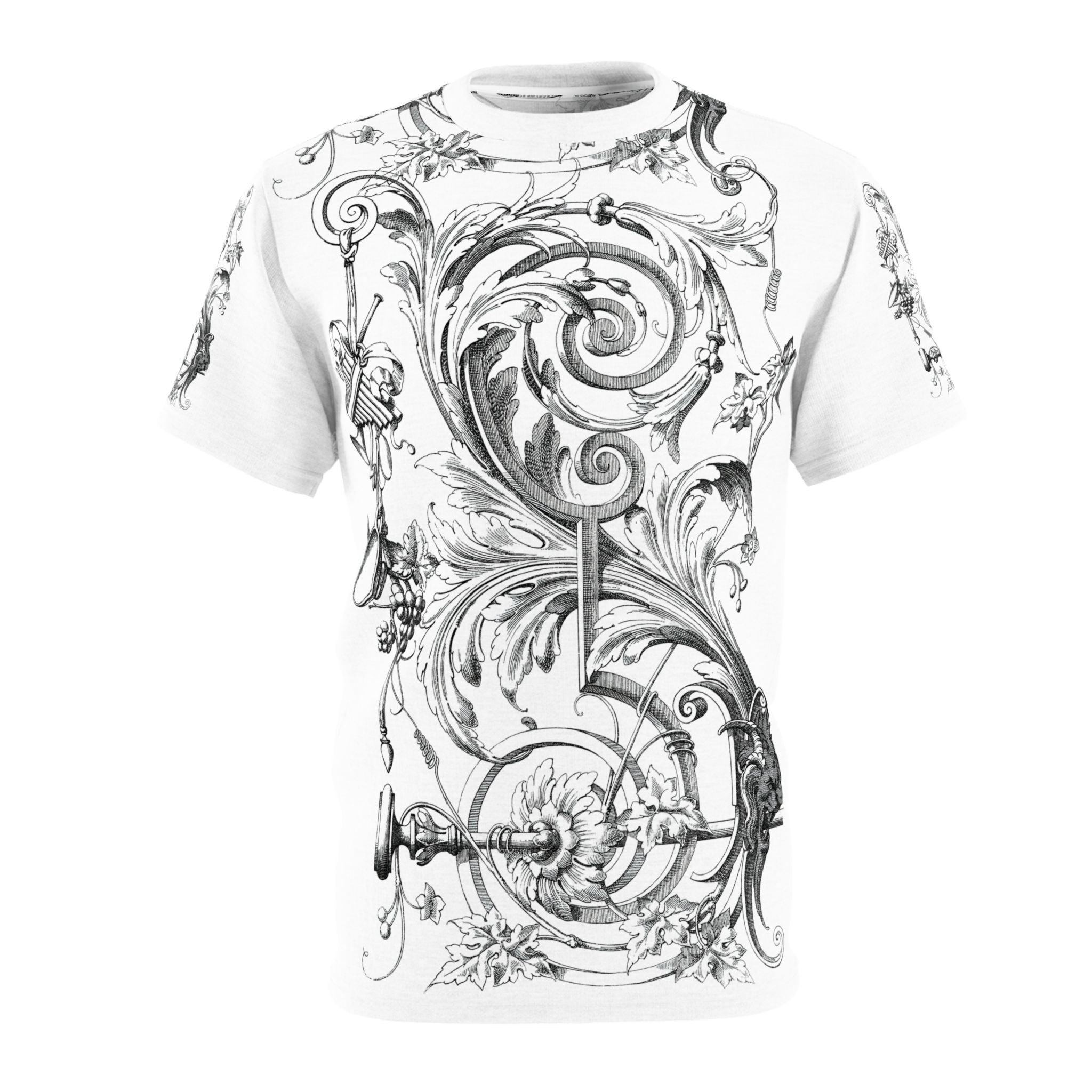 Monogram Initial S Scroll Ornate Unisex Shirt, Art Wear (6 sizes)