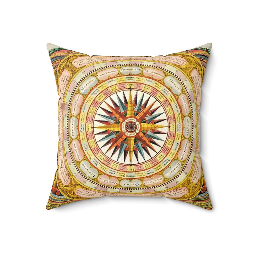 Thumbnail: Italian Sundial Calendar Spun Polyester Square Pillow (4 Variants)
