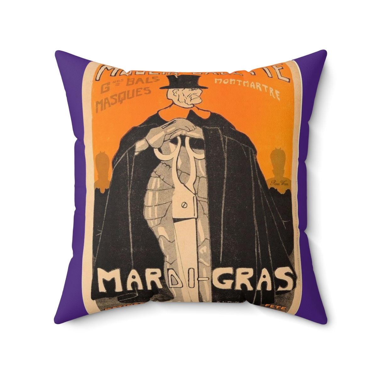 Mardi Gras Moulin Rouge Spun Polyester Square Pillow (4 sizes)