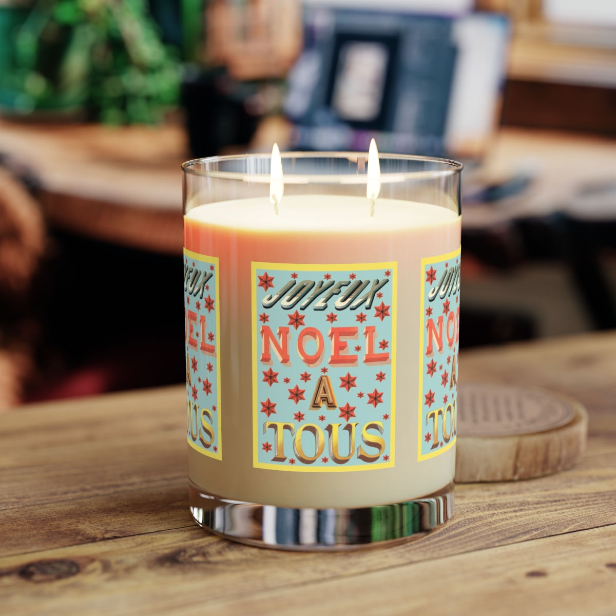 Joyeux Noel A Tous: Merry Christmas To All Scented Glass Candle 11oz 3 scents