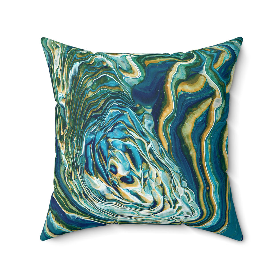 Watery Blues Faux Suede Square Pillows (4 variants)