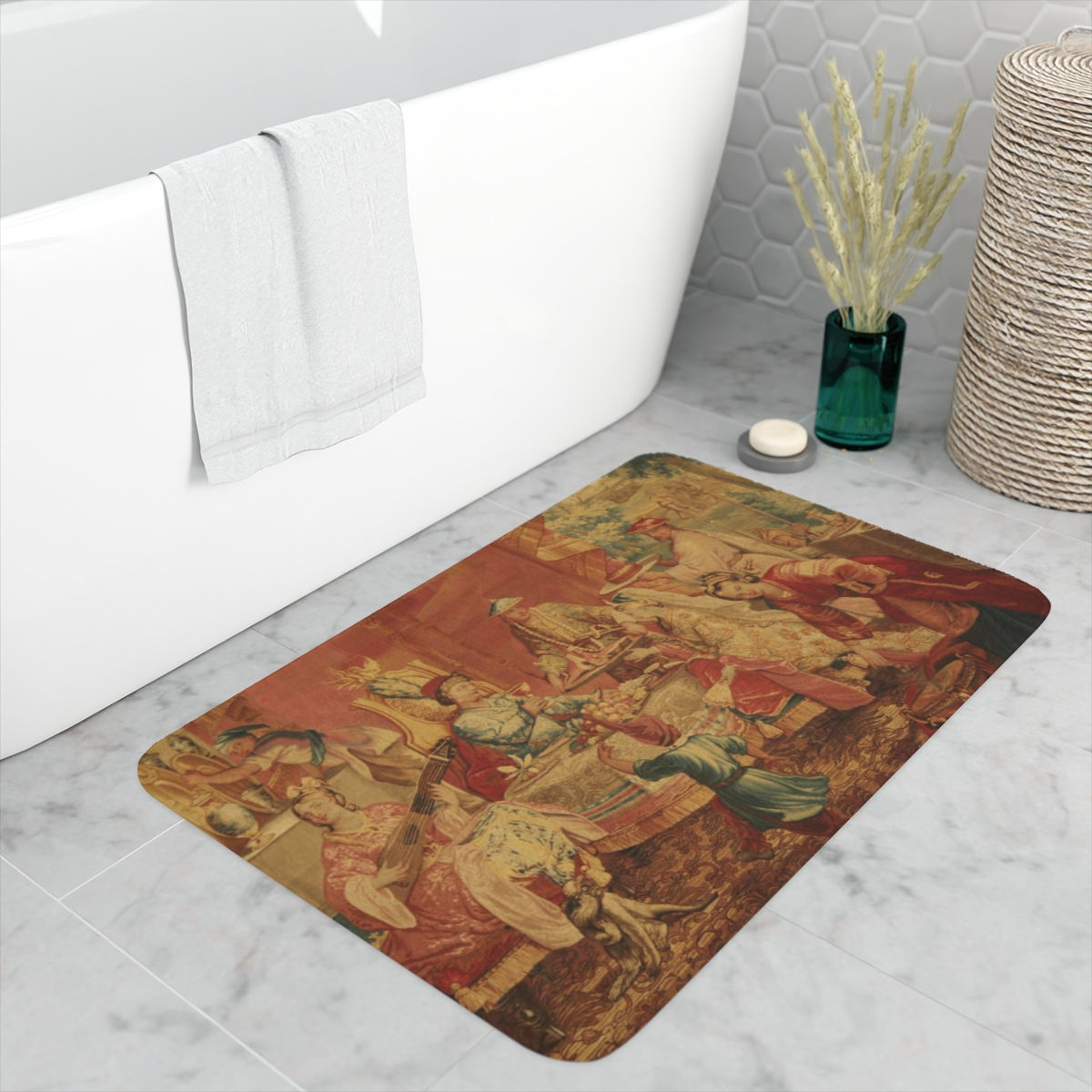 French Tapestry Memory Foam Bath Mat (2 variants)